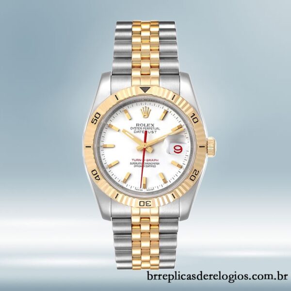Rolex Datejust Turn-o-graph 116263 36mm masculino Tom prata - Imagem 5