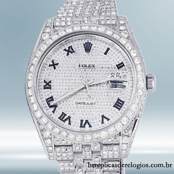 Rolex Datejust 41mm masculino 116300 Automático Mostrador Pavimentado em Diamante