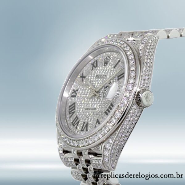 Rolex Datejust 41mm masculino 116300 Automático Mostrador Pavimentado em Diamante - Image 3