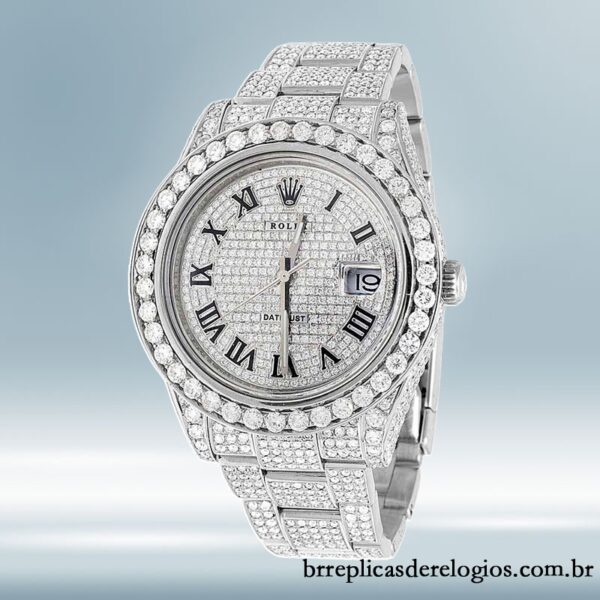 Rolex Datejust 41mm masculino 116300 Automático Mostrador Pavimentado em Diamante - Image 5