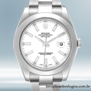 Rolex Datejust masculino 41mm 116300WSO Tom prata pulseira de ostra