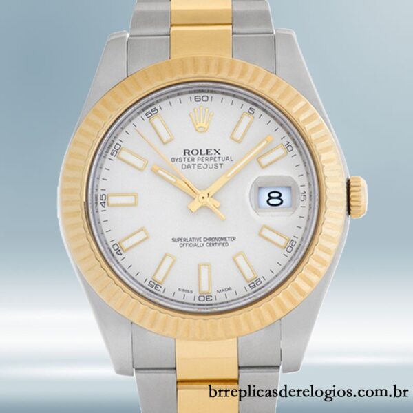 Rolex Datejust masculino 41mm 116333-72213 mostrador branco Automático