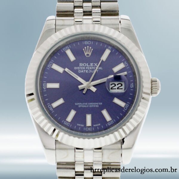Rolex Datejust 116334BLSJ 41mm masculino pulseira de ostra Tom prata