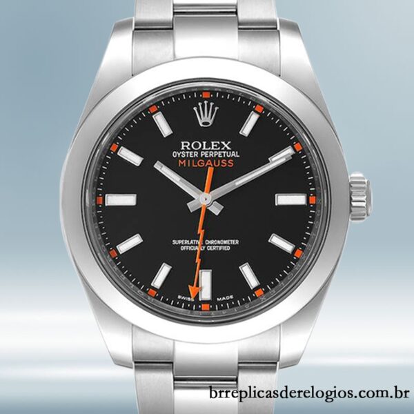 Rolex Milgauss masculino 40mm 116400BKSO mostrador preto Automático