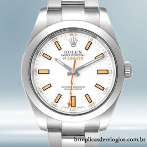 Rolex Milgauss 116400-72400 40mm masculino mostrador branco Tom prata