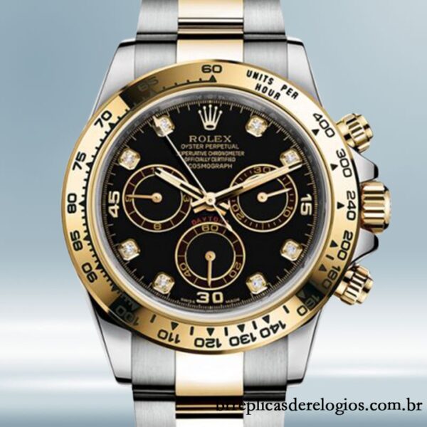 Rolex Daytona 40mm 116503BKDO masculino mostrador preto Tom prata
