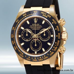 Rolex Daytona 116518BKSR masculino 40mm mostrador preto Tom de ouro