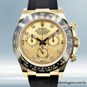 Rolex Daytona 116518CDR masculino 40mm Elástico de borracha mostrador champanhe