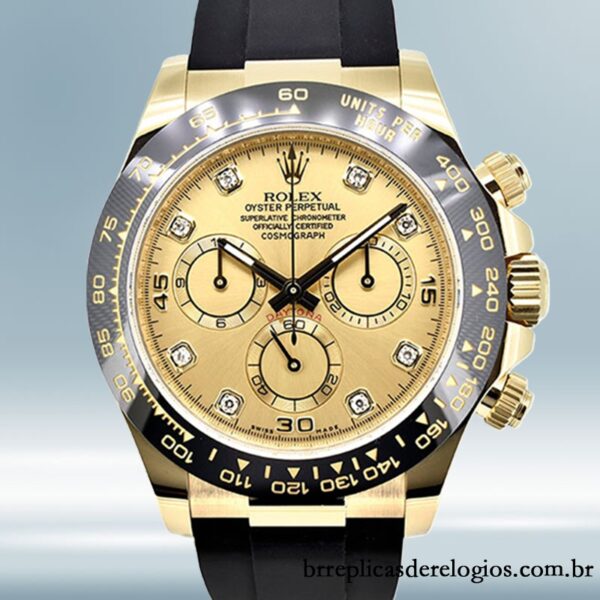 Rolex Daytona 116518CDR masculino 40mm Elástico de borracha mostrador champanhe