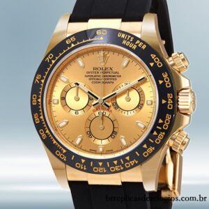 Rolex Daytona masculino 116518CSR 40mm Elástico de borracha Tom de ouro