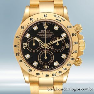 Rolex Daytona masculino 40mm 116528 Tom de ouro mostrador preto