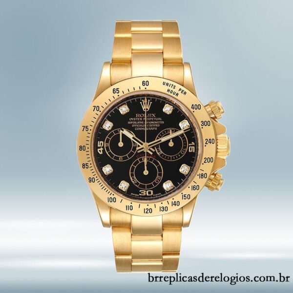 Rolex Daytona masculino 40mm 116528 Tom de ouro mostrador preto - Image 2