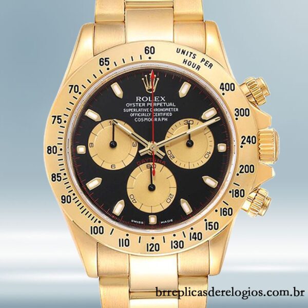 Rolex Daytona 116528-78598 masculino 40mm mostrador preto pulseira de ostra