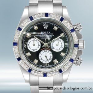 Rolex Daytona masculino 40mm 116599 Tom prata mostrador preto