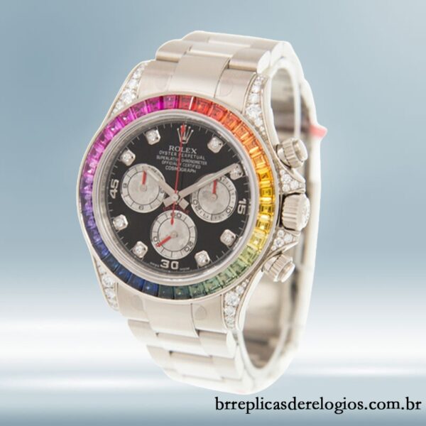 Rolex Daytona 116599RBOW 40mm masculino pulseira de ostra Tom prata - Imagem 3