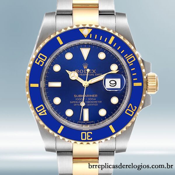 Rolex Submariner masculino 116613LB-97203 40mm mostrador azul