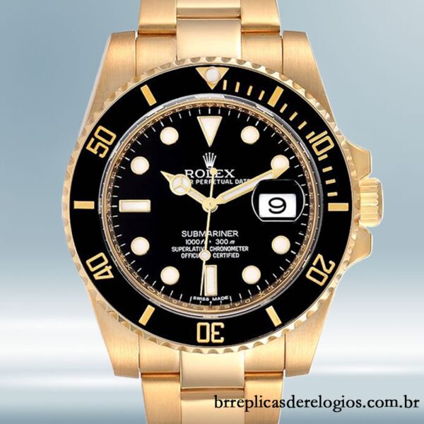 Rolex Submariner 116618LN-97208 40mm masculino Tom de ouro