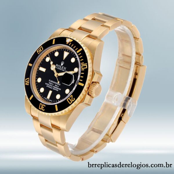 Rolex Submariner 116618LN-97208 40mm masculino Tom de ouro - Imagem 3