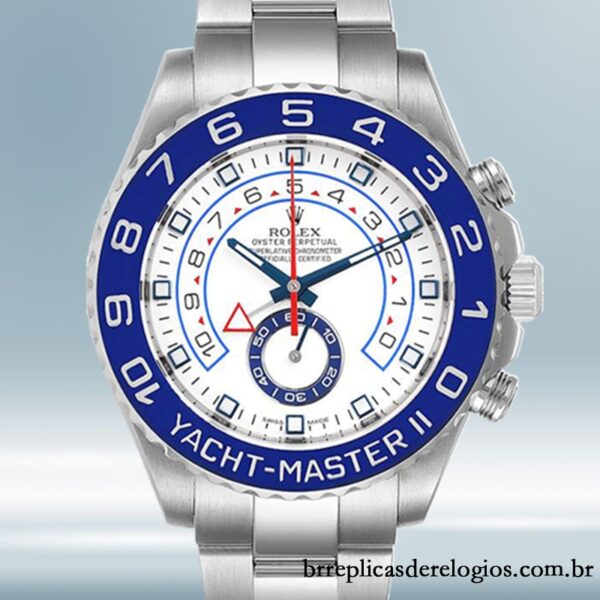 Rolex Yacht-master Ii masculino 44mm 116680-78210 Pulseira Tom prata