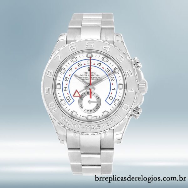 Rolex Yacht-master 116689-78219 44mm masculino mostrador branco Tom prata - Imagem 2