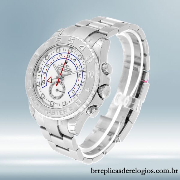 Rolex Yacht-master 116689-78219 44mm masculino mostrador branco Tom prata - Imagem 3