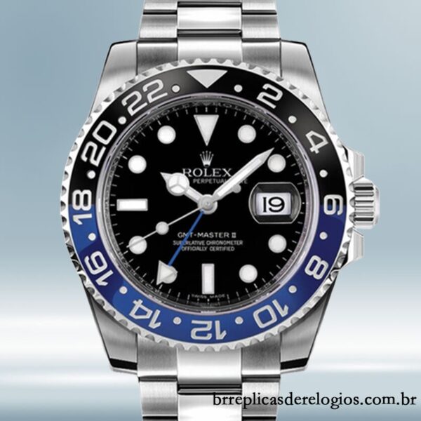 Rolex Gmt Master Ii 116710BLNR-78200 masculino 40mm Tom prata mostrador preto