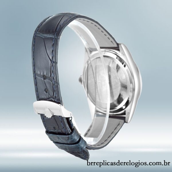 Rolex Day-Date 118139 masculino 36mm mostrador azul Correia de couro - Image 4