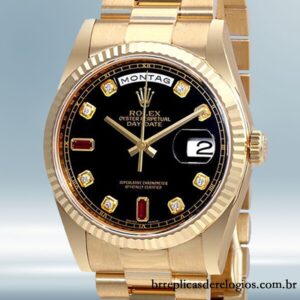 Rolex Day-Date 118238BKDRP 36mm Senhoras tom de ouro amarelo