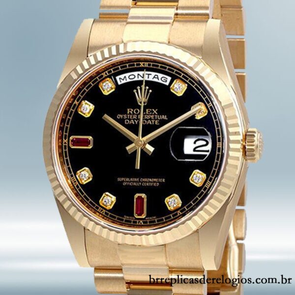 Rolex Day-Date 118238BKDRP 36mm Senhoras tom de ouro amarelo