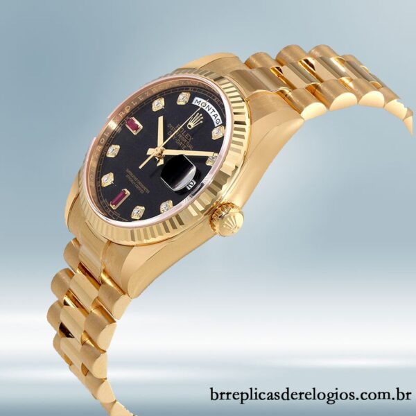 Rolex Day-Date 118238BKDRP 36mm Senhoras tom de ouro amarelo - Imagem 3