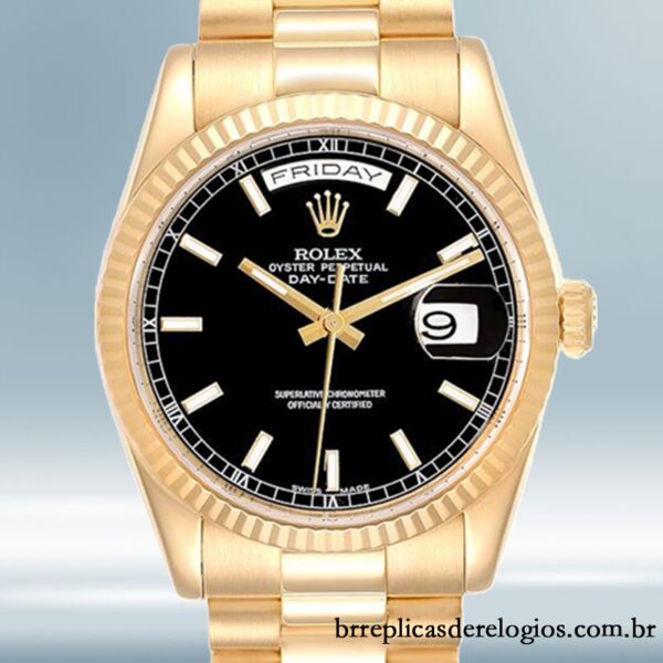 Rolex Day-Date masculino 118238BKSP 36mm Pulseira do Jubileu