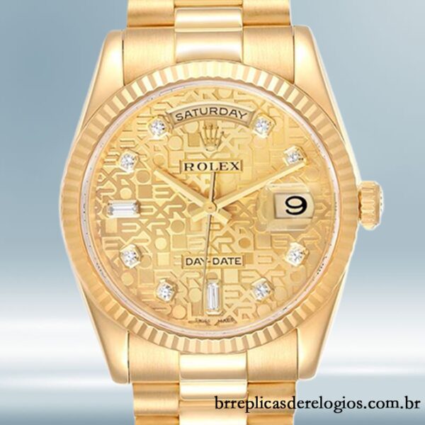 Rolex Day-Date masculino 36mm 118238CJDP Pulseira do Jubileu