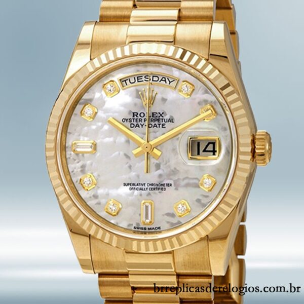 Rolex Day-Date 118238MDP masculino 36mm tom de ouro amarelo