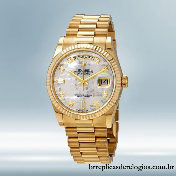 Rolex Day-Date 118238MDP masculino 36mm tom de ouro amarelo - Imagem 2