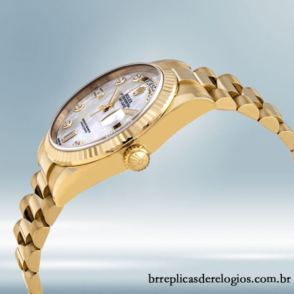 Rolex Day-Date 118238MDP masculino 36mm tom de ouro amarelo - Imagem 3