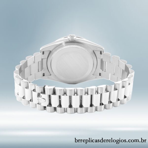 Rolex Day-Date masculino 118346 36mm Mostrador Prateado pulseira do presidente - Image 4