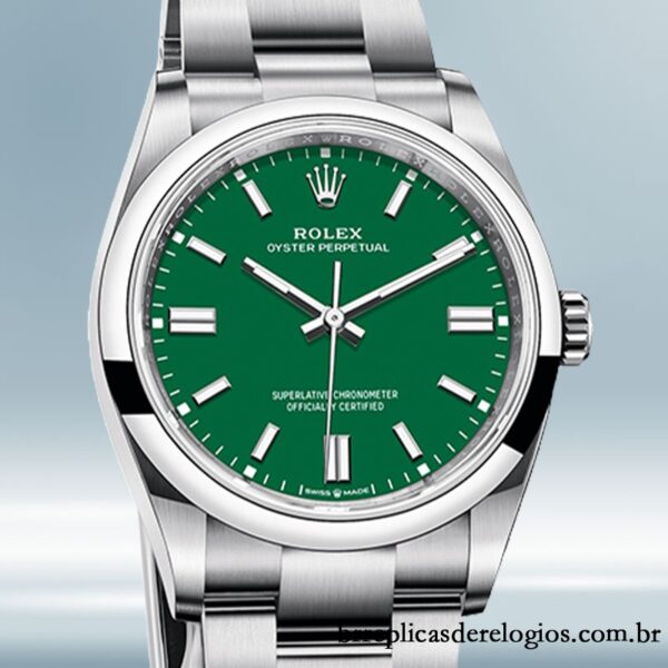 Rolex Oyster Perpetual 41mm m124300-0005 Unissex Mostrador Verde