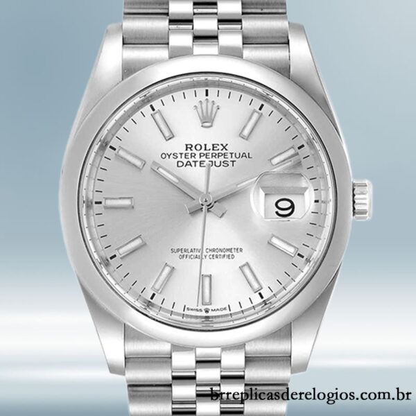 Rolex Datejust 36mm masculino m126200-0001 Mostrador Prateado