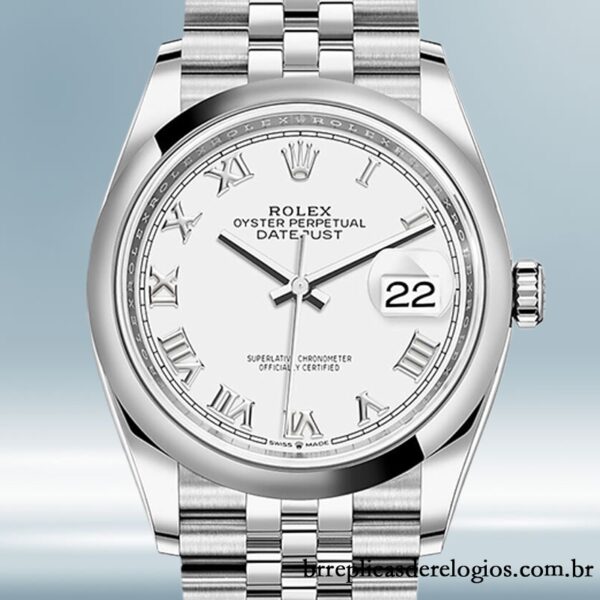 Rolex Datejust masculino 36mm m126200-0007 Pulseira do Jubileu mostrador branco