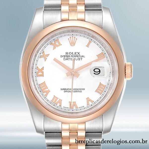 Rolex Datejust masculino 116201-63601 36mm Tom prata