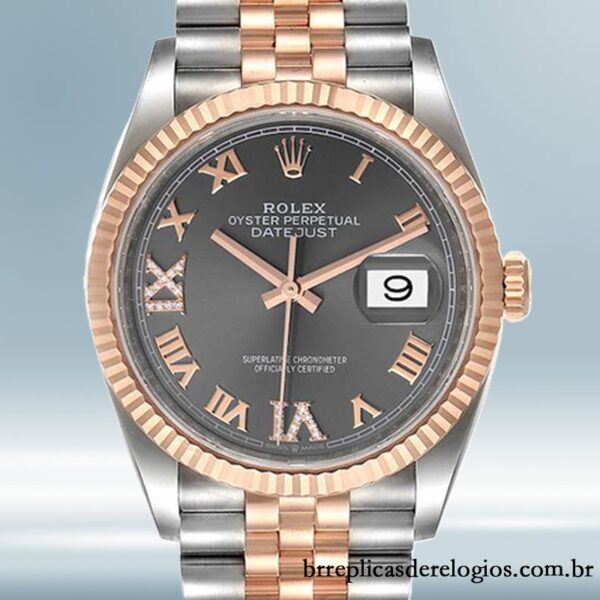 Rolex Datejust 36mm masculino m126231-0023 Tom prata Automático