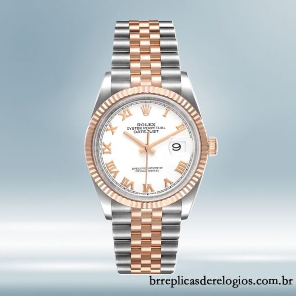 Rolex Datejust masculino 36mm m126231-0015 mostrador branco Tom prata - Image 2