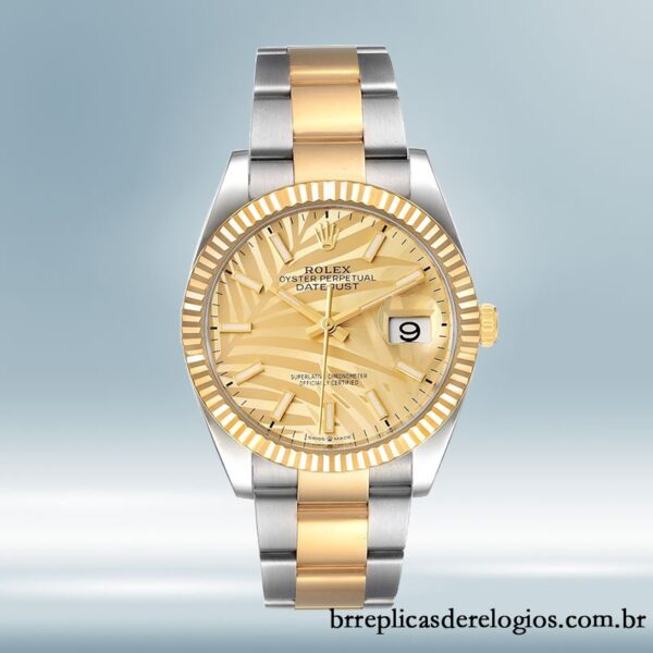 Rolex Datejust masculino 36mm M126233-0038 Tom prata Mostrador Dourado - Imagem 2