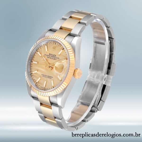 Rolex Datejust masculino 36mm M126233-0038 Tom prata Mostrador Dourado - Imagem 3