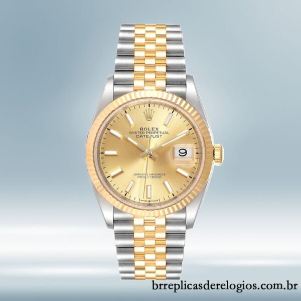 Rolex Datejust masculino 36mm 126233CSJ Tom prata mostrador champanhe - Image 2