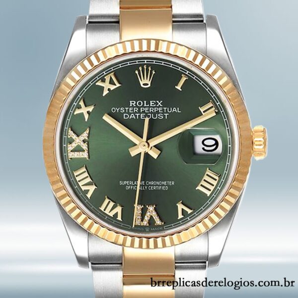 Rolex Datejust 36mm m126233-0026 masculino pulseira de ostra Tom prata