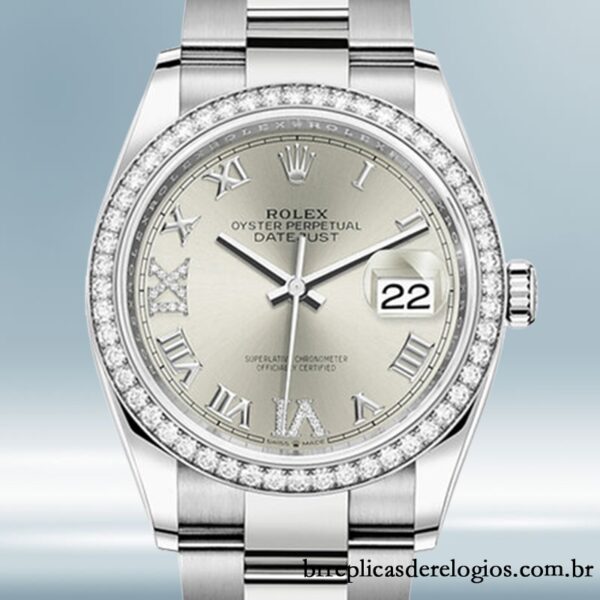 Rolex Datejust Senhoras m126234-0030 36mm Mostrador Prateado