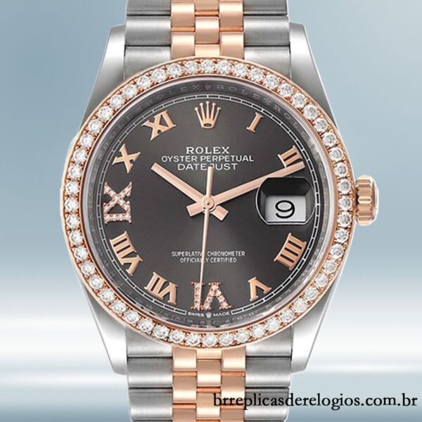 Rolex Datejust 36mm masculino m126281rbr-0011 Mostrador cinza