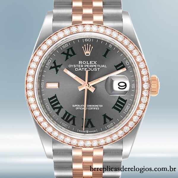 Rolex Datejust masculino 36mm m126281rbr-0017 Automático Mostrador cinza