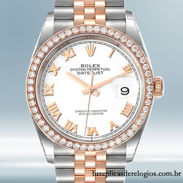 Rolex Datejust m126281rbr-0003 masculino 36mm Automático Tom prata